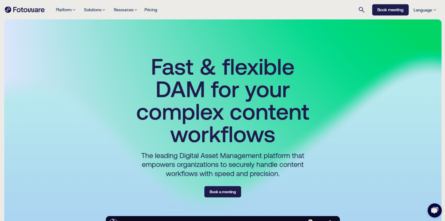 FotoWare's homepage states it's a fast and flexible DAM for complex content workflows.