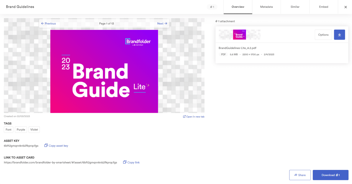 The Brandfolder interface.
