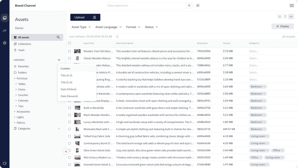 Brand Channel Navigation Tree