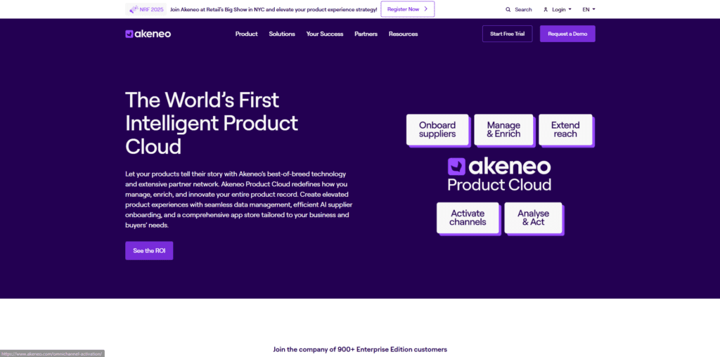 The Akeneo homepage.